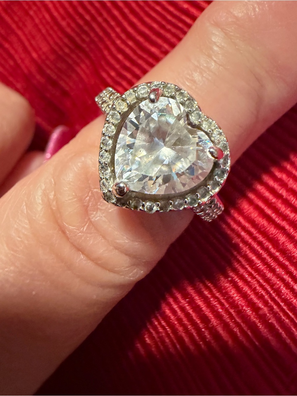 Park Lane Heart-Shaped Crystal Ring Size 8 New